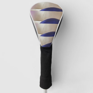 Retro Abstract Semi Circles on Soft Gold Golf Head Cover