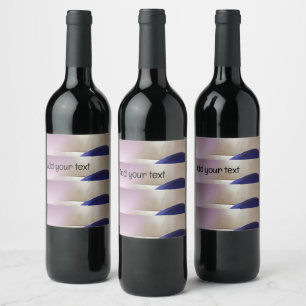 Retro Abstract Semi Circles on Soft Gold Wine Label