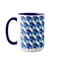 Retro Abstract Shades of Blue Geometric Pattern