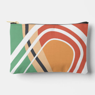Retro abstract shapes, colourful artwork accessory pouch
