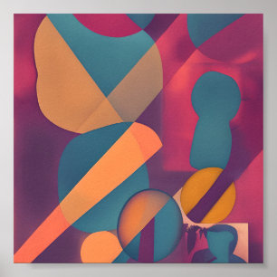Retro abstract shapes  poster