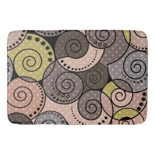 Retro, abstract , spirals bath mat