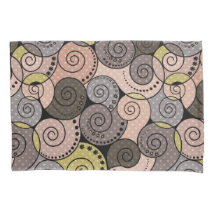 Retro, abstract , spirals  pillowcase