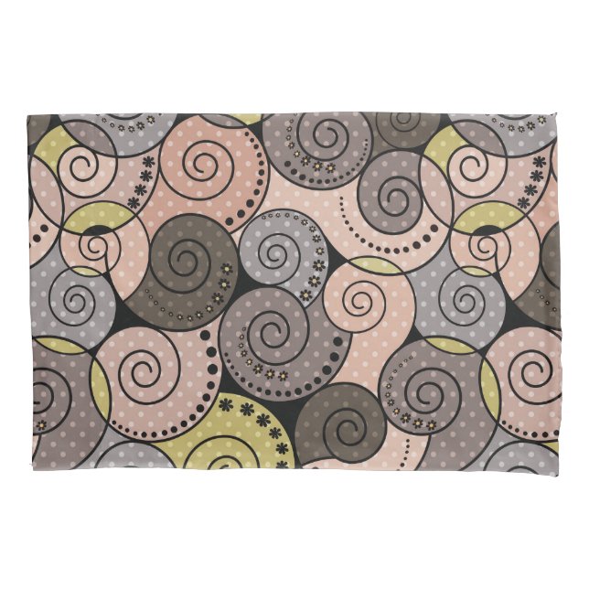 Retro, abstract , spirals  pillowcase (Front)
