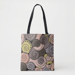 Retro, abstract , spirals tote bag