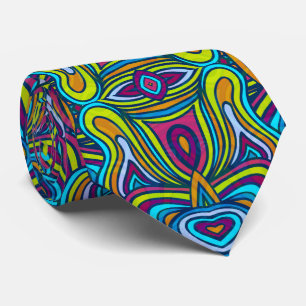 Retro Abstract Swirls Tie