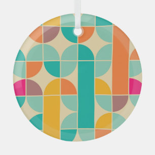Retro Abstract: Timeless Seamless Design. Glass Tree Decoration