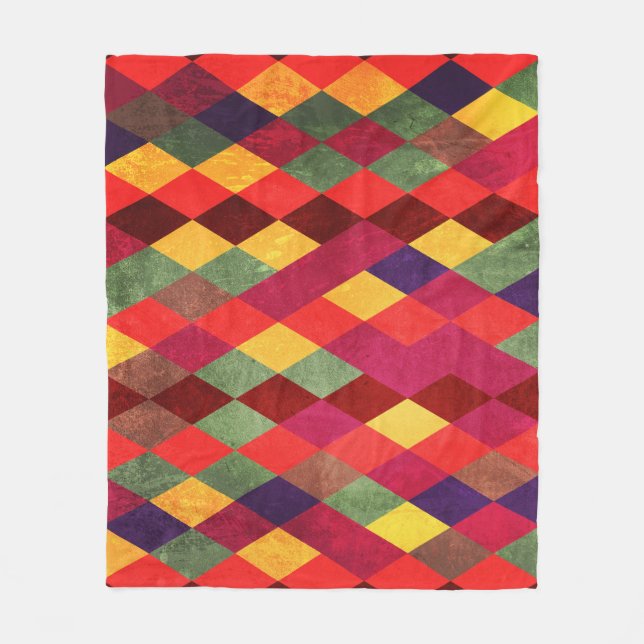 Retro Abstract: Vintage Pattern Design Fleece Blanket (Front)