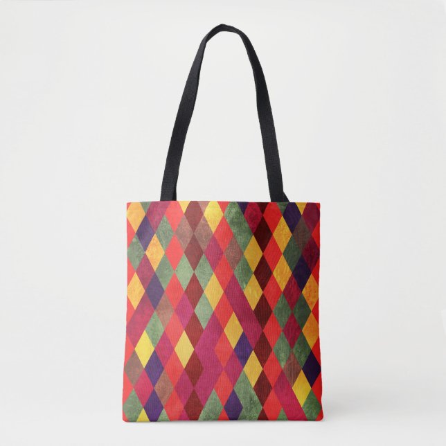 Retro Abstract: Vintage Pattern Design Tote Bag (Front)