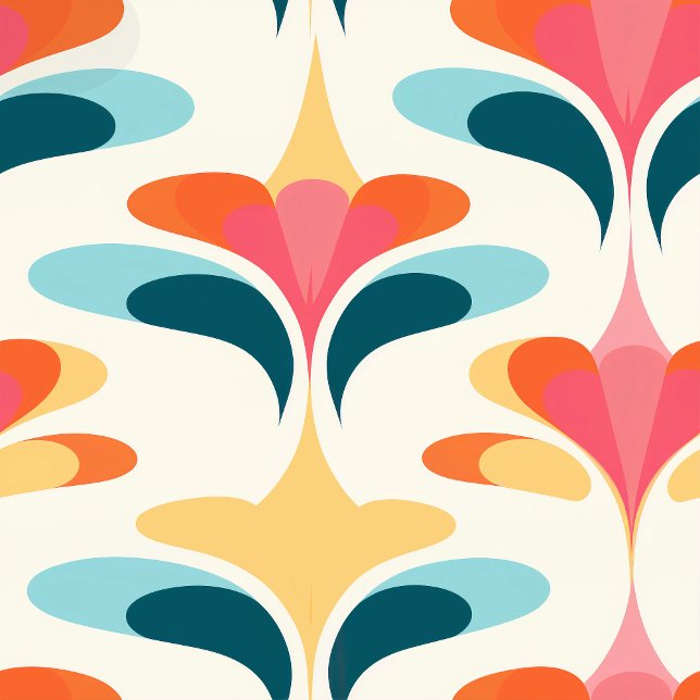 Retro Abstract Wallpaper – Vibrant Wall Design (Retro meets modern in this vibrant abstract wallpaper. Bright, groovy shapes in bold colors create t)