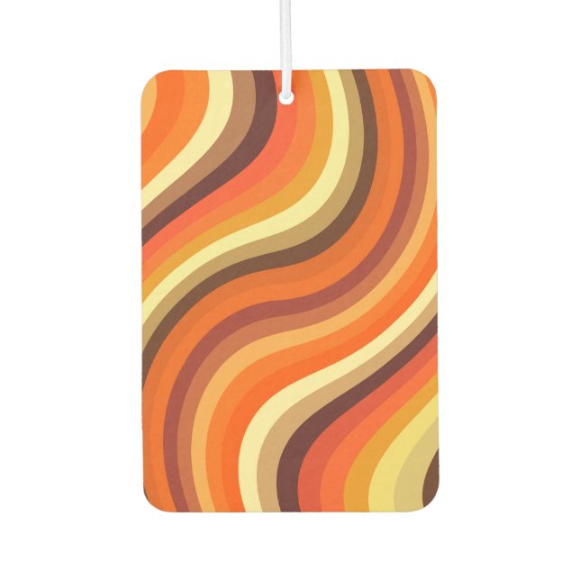 Retro Abstract Waves and Curves Car Air Freshener (Front)