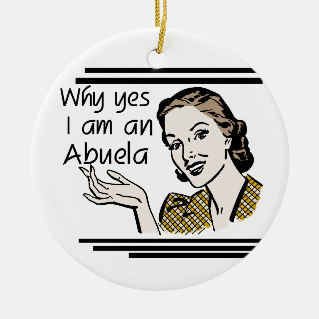 Retro Abuela Gifts Ceramic Ornament (Front)
