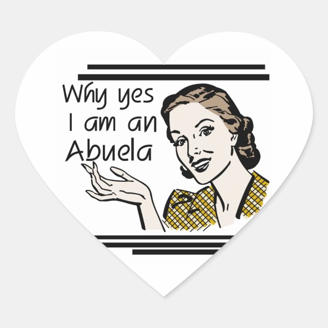 Retro Abuela Gits Heart Sticker (Front)