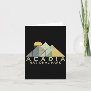 Retro Acadia National Park Distressed Hiking Card