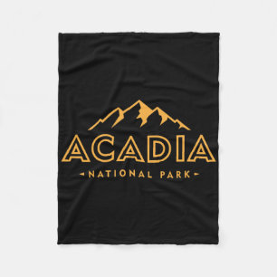 Retro Acadia National Park Maine Est 1916 Mens Wom Fleece Blanket