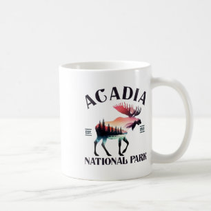 Retro Acadia National Park Moose Forest Camping Hi Coffee Mug