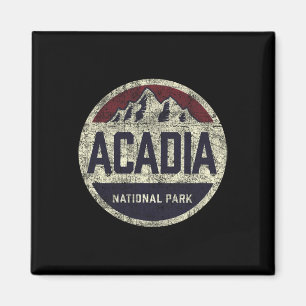 Retro Acadia National Park Vintage Mountain Women Magnet