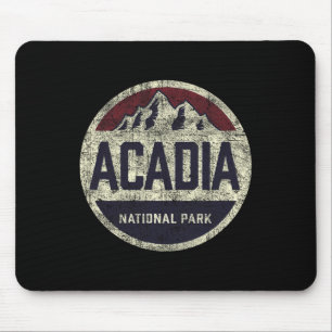 Retro Acadia National Park Vintage Mountain Women Mouse Pad
