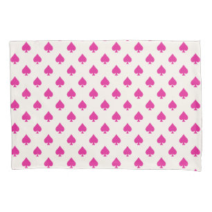Retro Ace of Spades Pattern Fuchsia Pink BOHO Chic Pillowcase