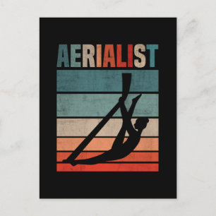 Retro Acrobat Aerial Silks Girl Aerialist Postcard