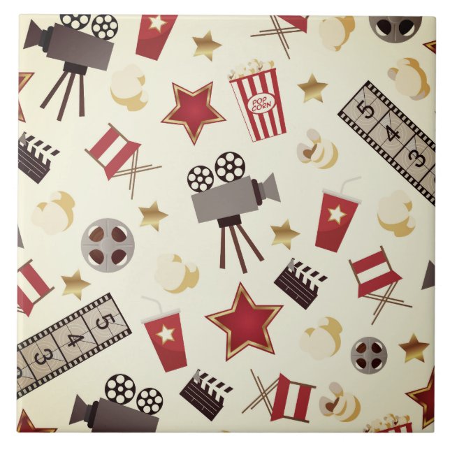 Retro Acting Movies Theatre/Theatre Ceramic Tile (Front)