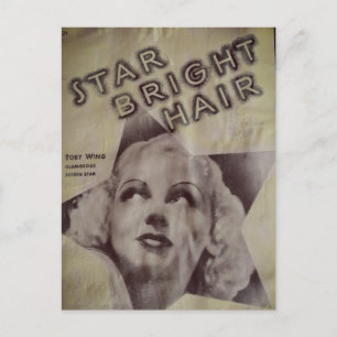 Retro Ad Star Bright Hair Postcard