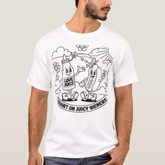 Retro Adult Humour Hot Dog T-Shirt