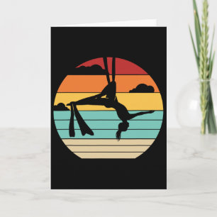 Retro Aerial Yoga Aerialist Gymnastics Dancer Aeri Card