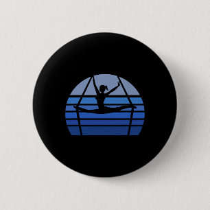 Retro Aerial Yoga Silhouette Lover Gift Aerialist  6 Cm Round Badge