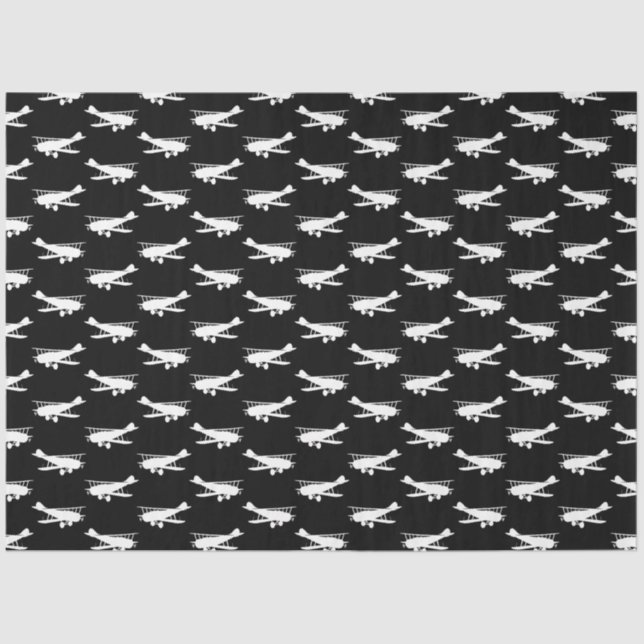 Retro Aeroplane Design Antique Plane Art Aviation Tissue Paper (Front)