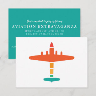 retro aeroplane invitation