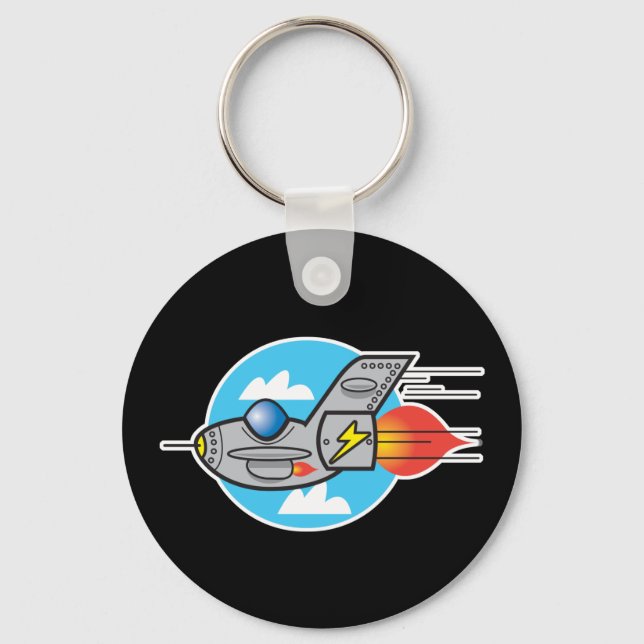 retro aeroplane jet key ring (Front)