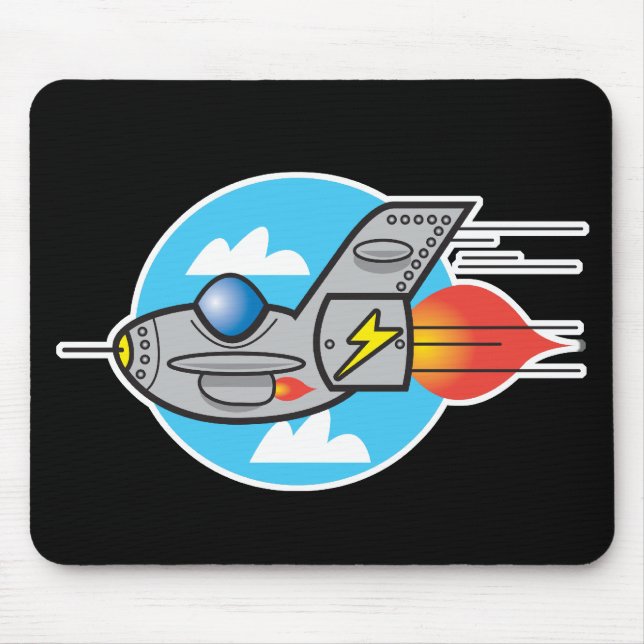 retro aeroplane jet mouse pad (Front)