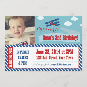 Retro Aeroplane Party Invitations