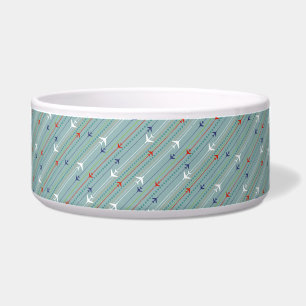 Retro Aeroplane Pattern Ceramic Pet Bowl