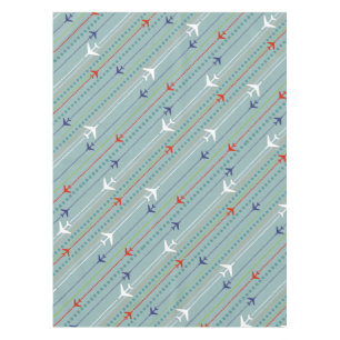 Retro Aeroplane Pattern Cloth Tablecloth