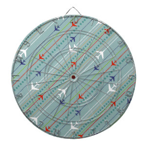 Retro Aeroplane Pattern Dart Board