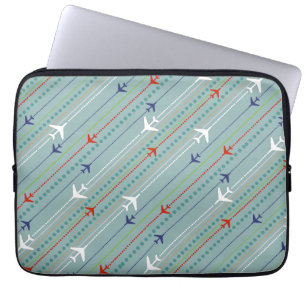 Retro Aeroplane Pattern Laptop Sleeve