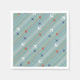 Retro Aeroplane Pattern Paper Napkins