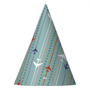 Retro Aeroplane Pattern Party Hat