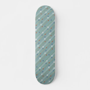 Retro Aeroplane Pattern Skateboard
