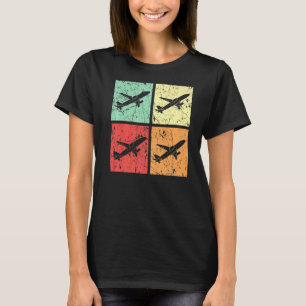 Retro Aeroplane Plane Pilot Aviator Sky Flight Ins T-Shirt
