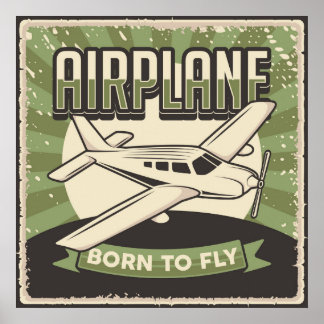 Retro Aeroplane Poster