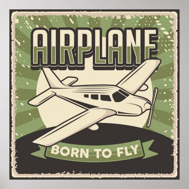 Retro Aeroplane Poster (Front)