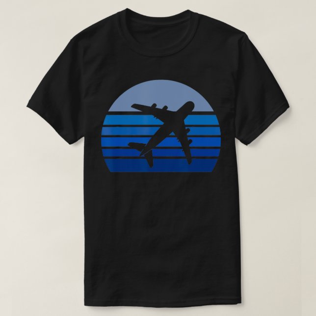 Retro Aeroplane Silhouette Pilot Aviation Flight A T-Shirt (Design Front)