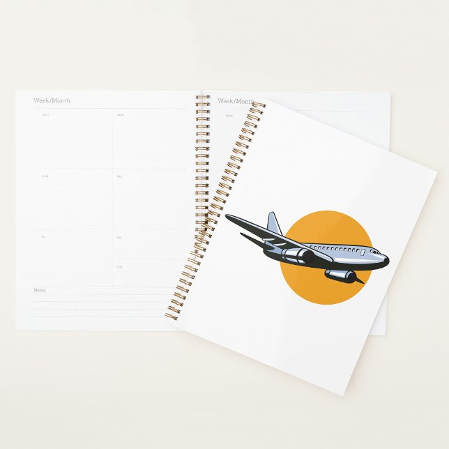 Retro Aeroplane Vintage Jet Travel Art Design  Planner (Creator Uploaded)