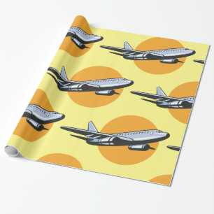 Retro Aeroplane Vintage Jet Travel Art Design  Wrapping Paper