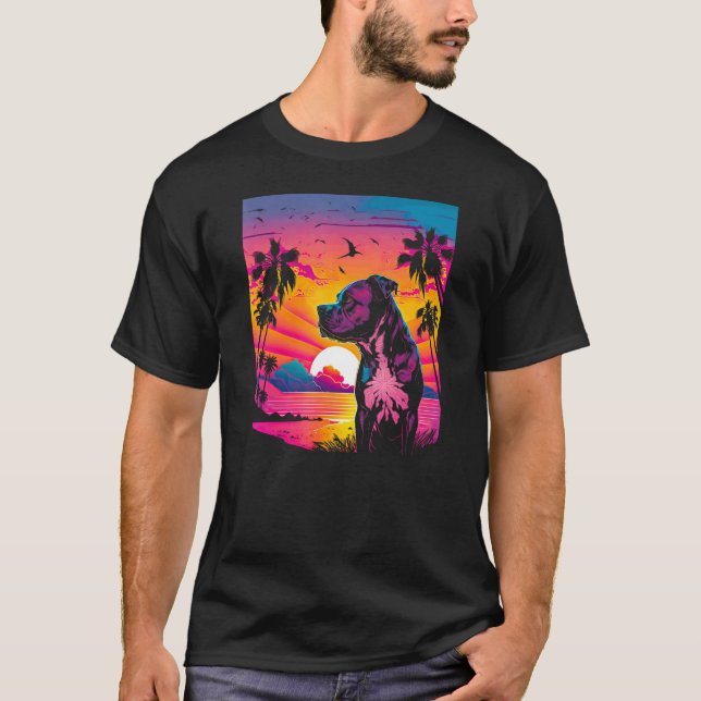Retro Aesthetic American Staffordshire Terrier dog T-Shirt (Front)