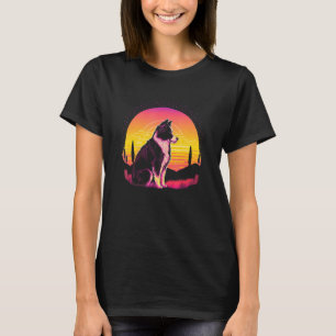 Retro Aesthetic Border Collie dog T-Shirt