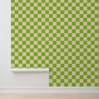 Retro Aesthetic Chequerboard Pattern Green White